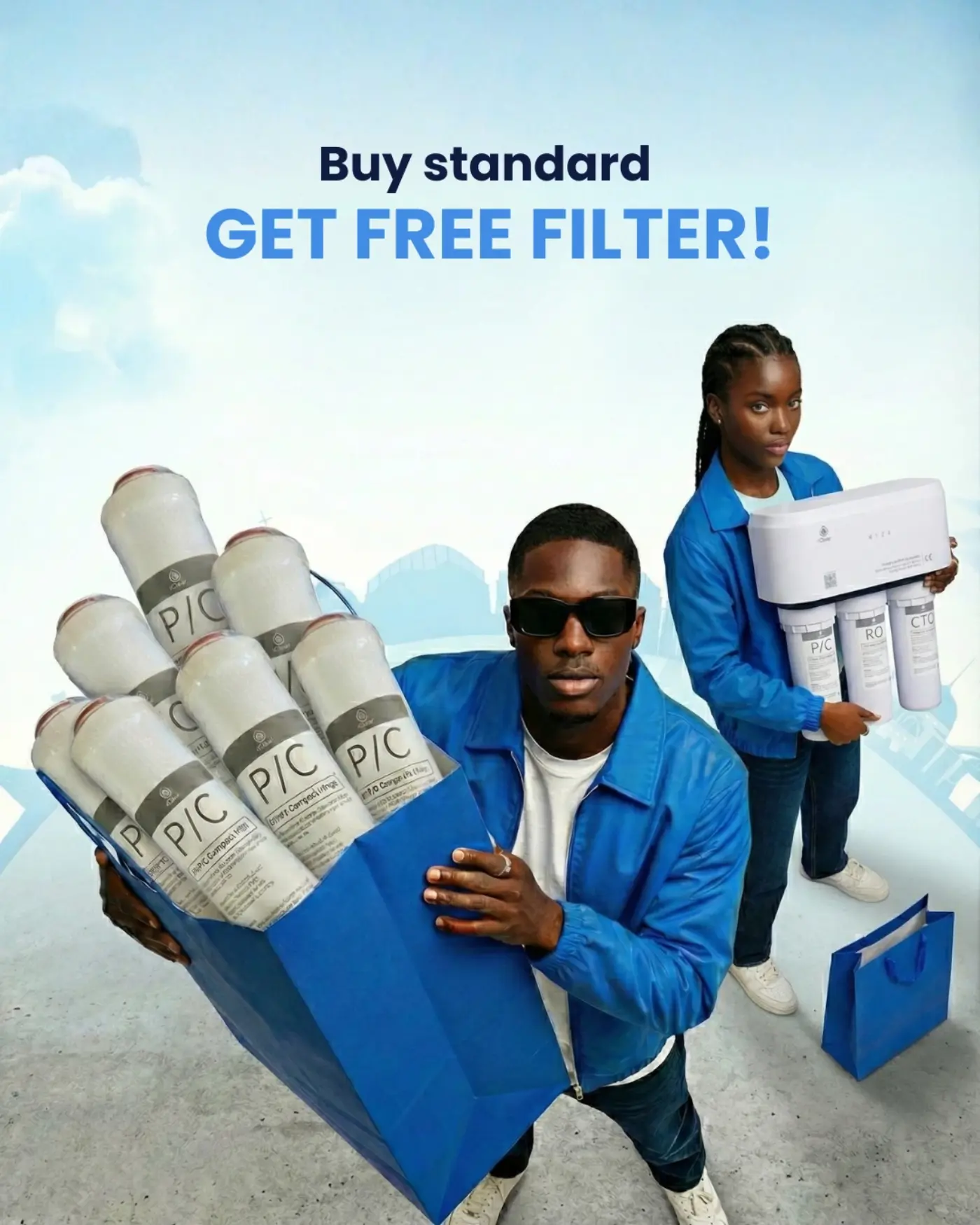 iClear 'Buy standard, get a free filter' display ad